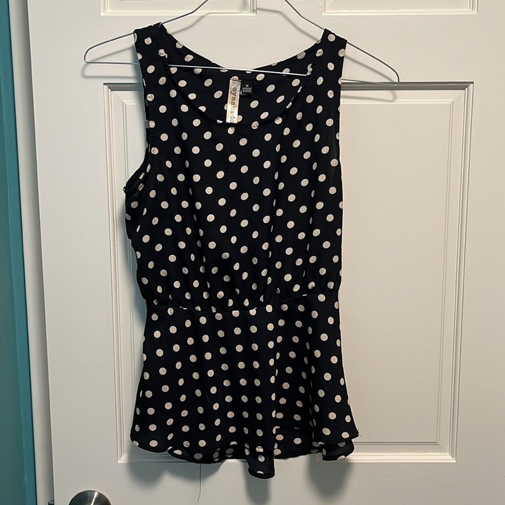 Polka Dot Peplum Top